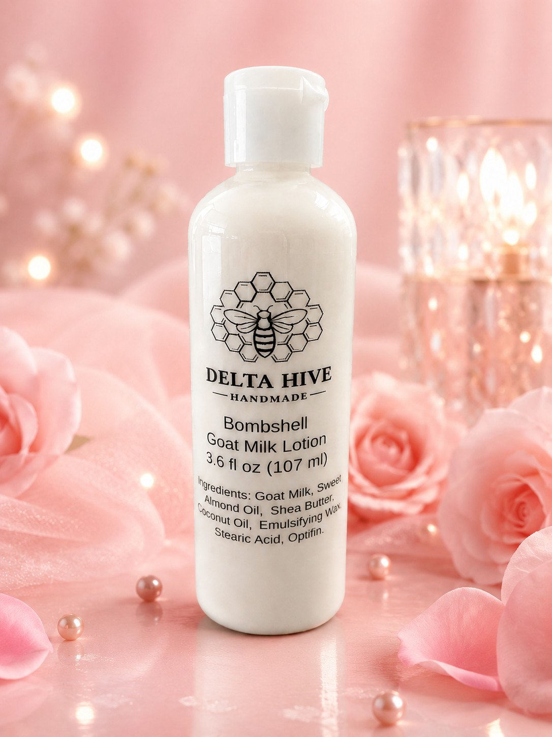 Delta Hive Creamy Moisturizing Goat Milk Lotion – Bombshell Scented 3.6 oz