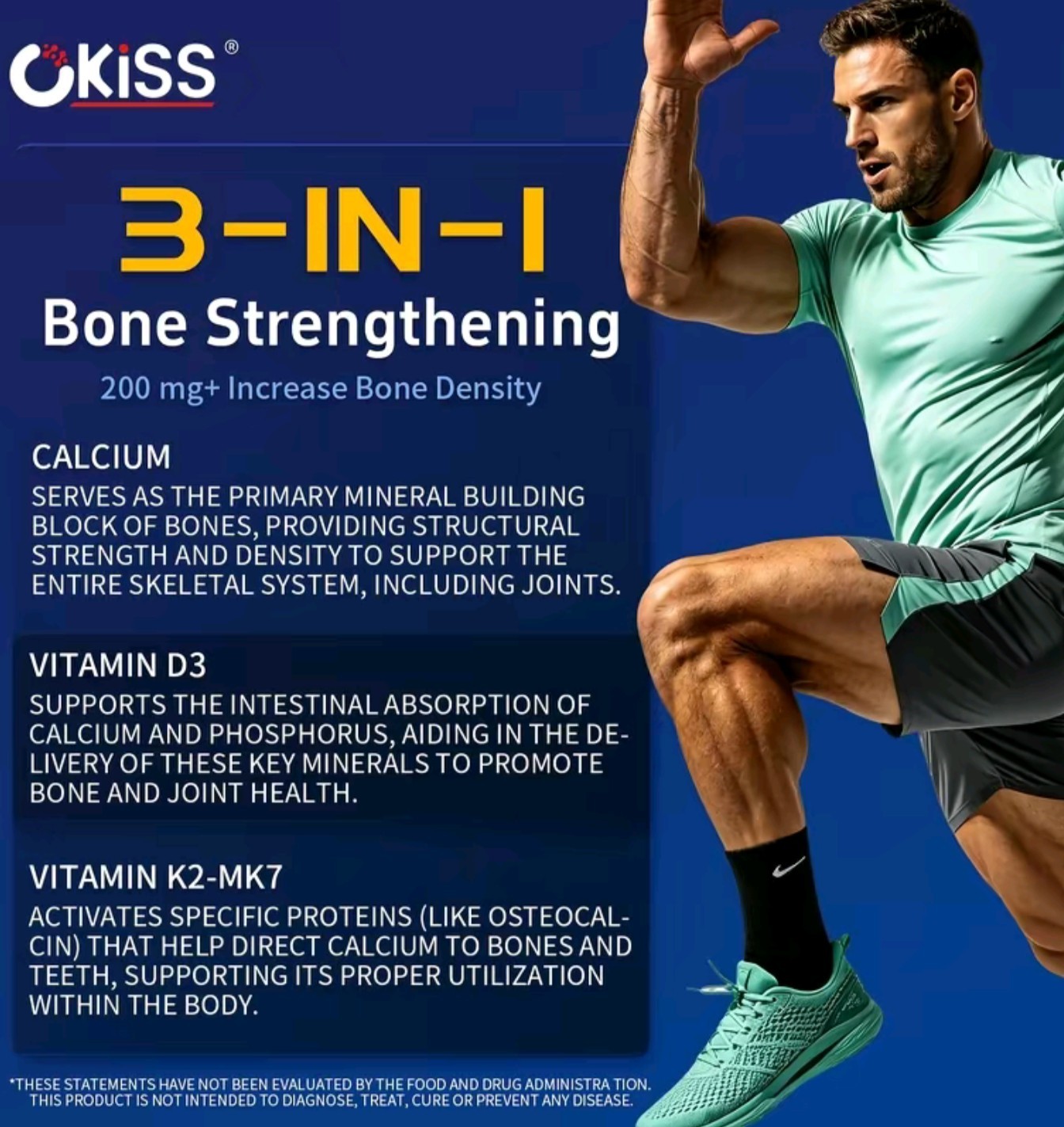 Okiss Glucosamine Chondroitin MSM 2077mg 12-in-1 Joint Support 90 Capsules New