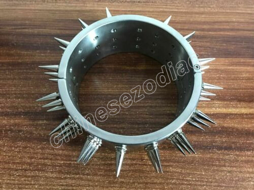 3cm 4cm 6cm High Stainless Steel Neck Collar with Thorn Double Row Spike Choker
