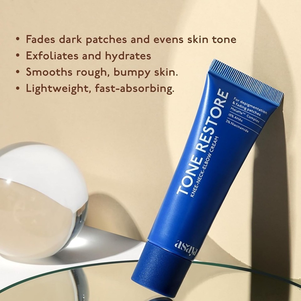 ASAYA Tone Restore Cream for Dark Knees, Elbows Neck Brightening & Smoothing 50g