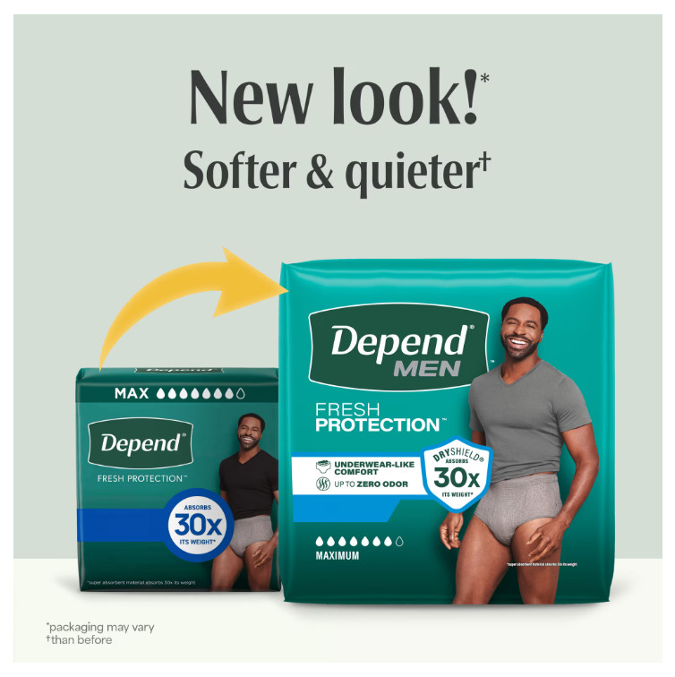 Depend Fresh Protection Incontinence Underwear for Men, Adult, XXL, 44 Count