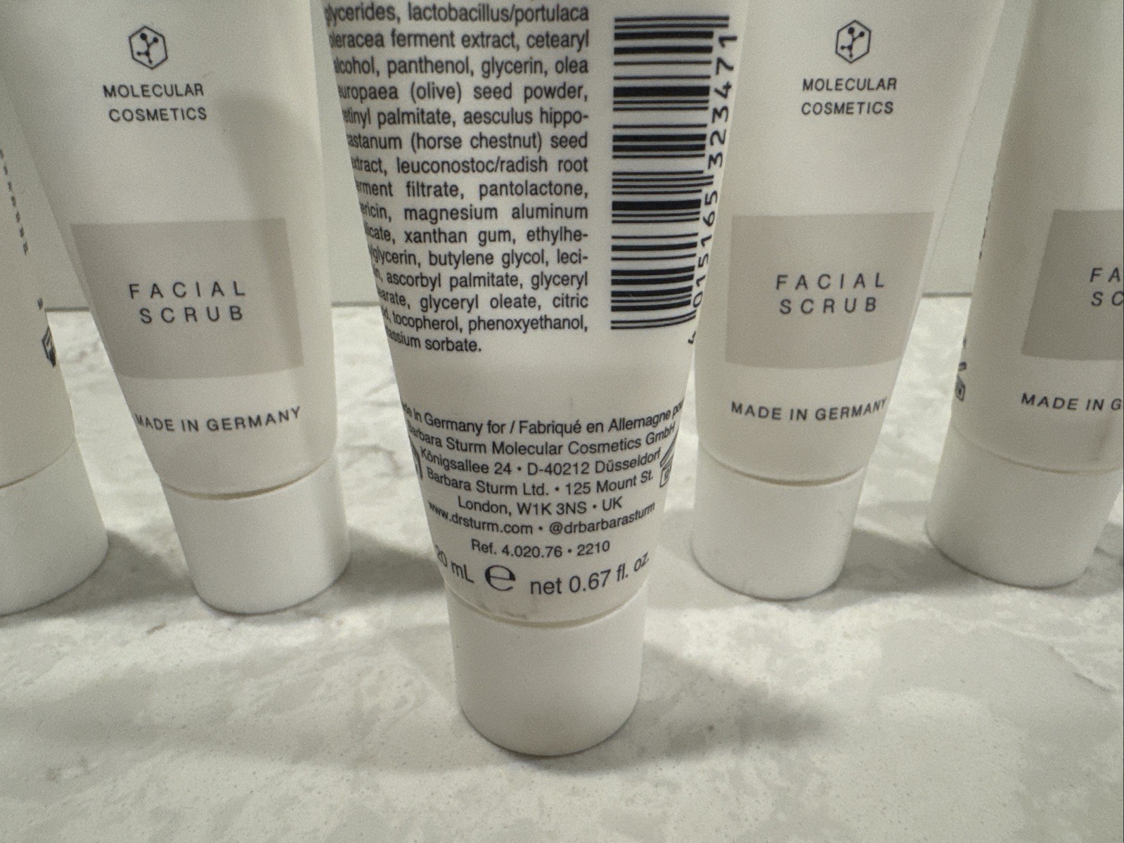 5 Dr. Barbara Sturm Facial Scrub Travel Sample Packets 20 ml / 0.67 oz each