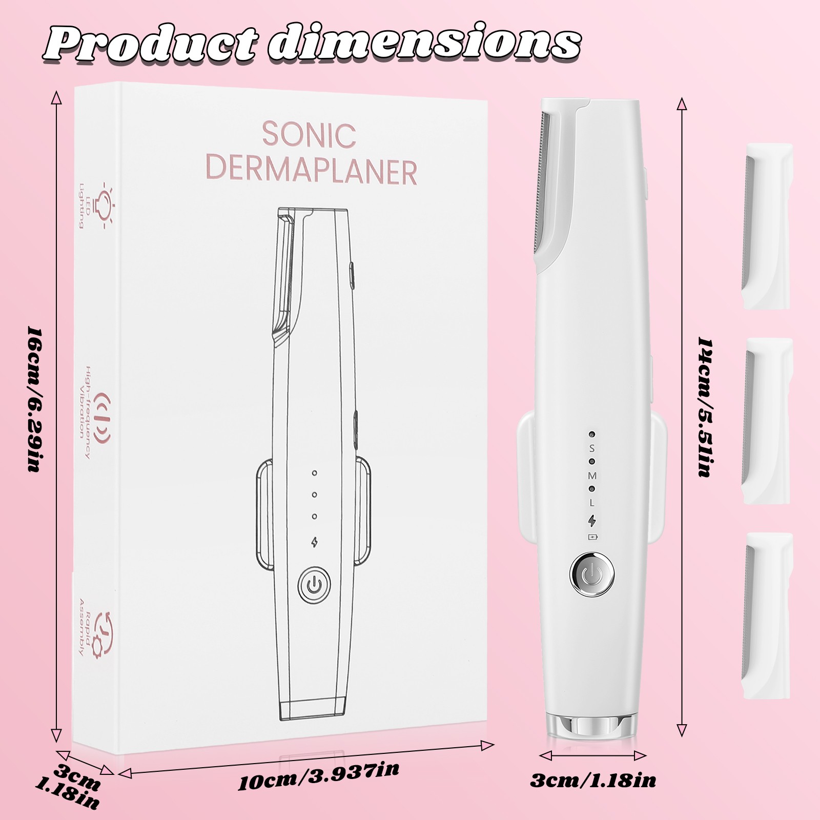 2-in-1 Electric Eyebrow Trimmer Facial Exfoliator 120V Voltage for United States
