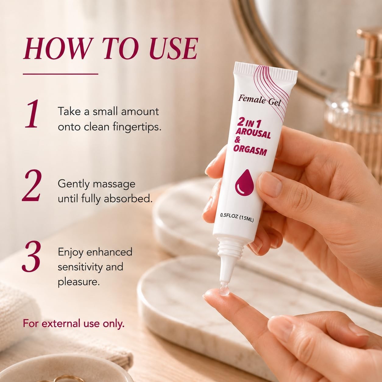 Intense Arousal Gel for Women – Fast Orgasmic Pleasure Booster, 15ml Travel Size