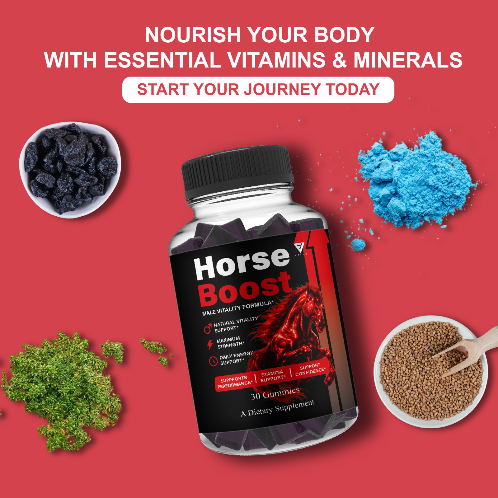 (3 Pack) Horse Boost Gummies, HorseBoost Male Performance (90 Gummies)