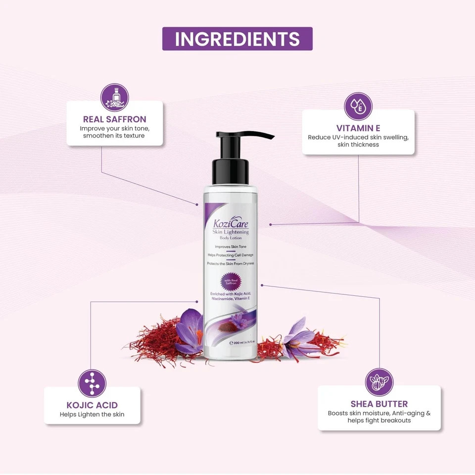 Kozicare Cream Saffron Body Lotion For All Skin Types 200 Ml