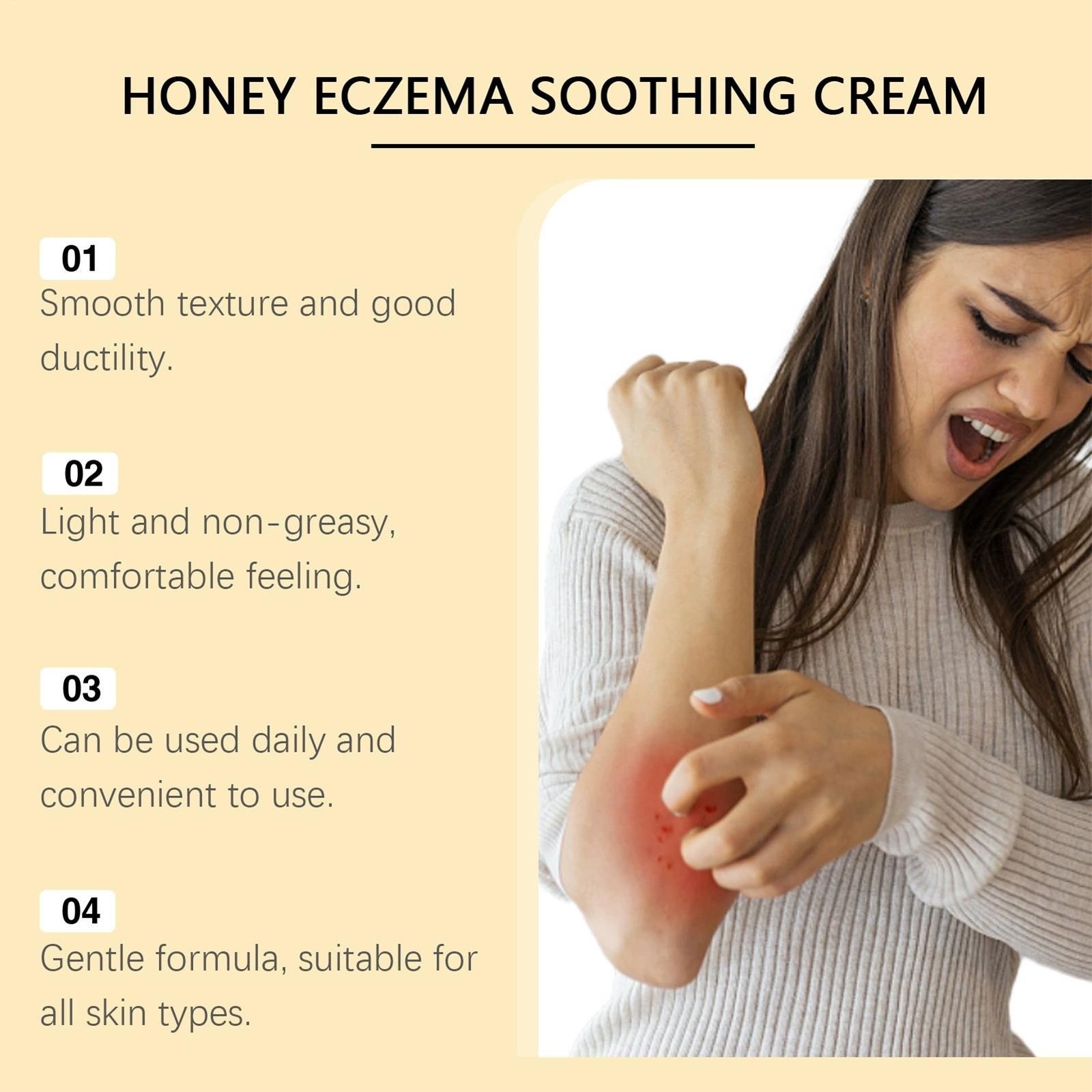 Honey Eczema Soothing Cream Moisturizing Lotion For Dry Itchy Skin Eczema Relief