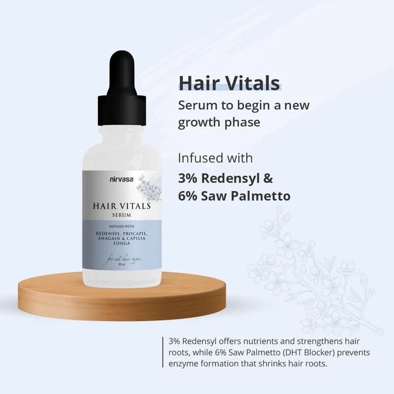 Nirvasa Hair Vitals Hair Growth Serum with 3% Redensyl, Procapil & Palmetto 50ml