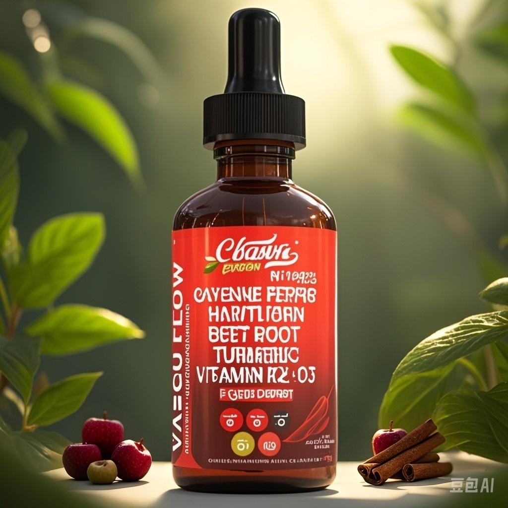Cayenne Pepper Supplement Liquid Drops + Hawthorn Berry, Vitamin D3 K2