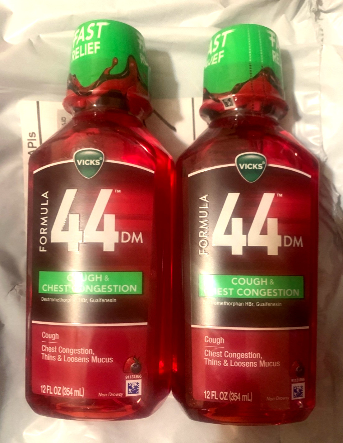 2 PACK VICKS FORMULA 44 COUGH AND CHEST CONGESTION FAST RELIEF