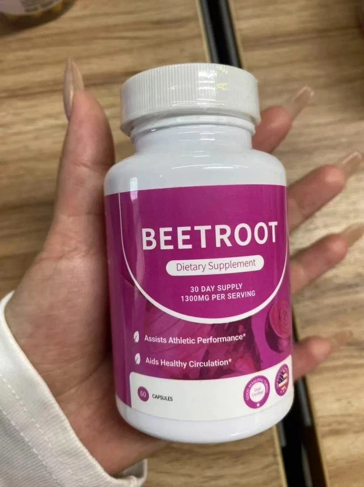 3PCS-Rosabella Organic Beet Root 60 Capsules Natural Energy Boost Blood Pressure