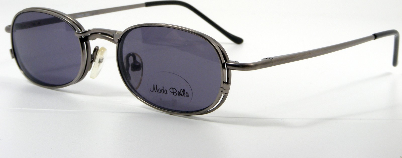 Moda Bella A. Silver Eyeglasses Frame 2033 48-19-135 w/ Magnetic Clip-On Lenses