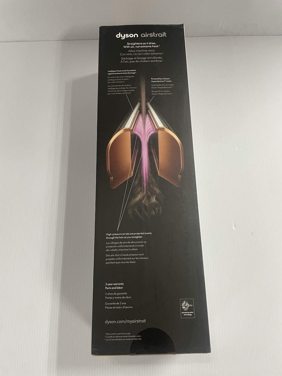 New Open Box Dyson Airstrait Straightener Nickel/Copper
