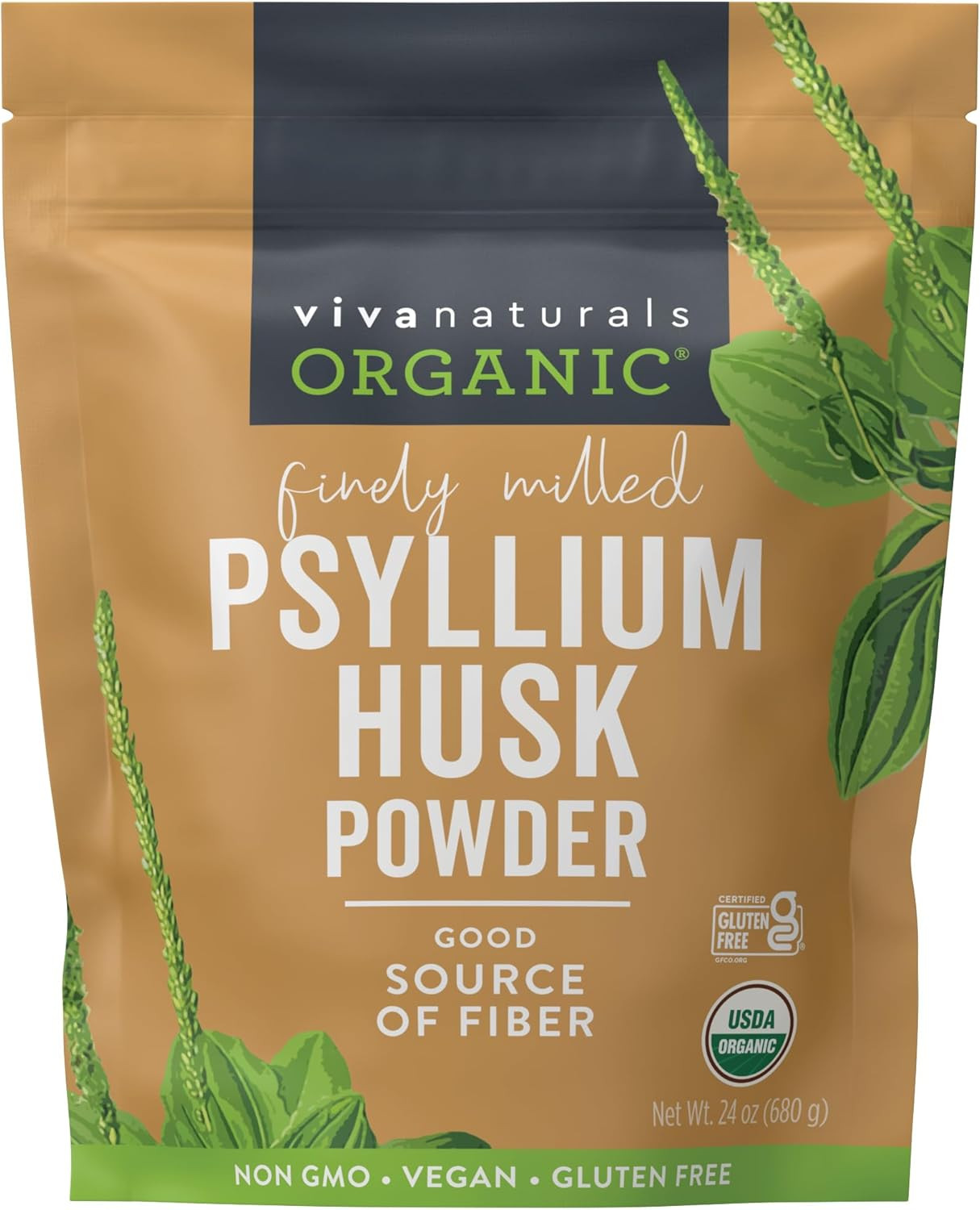 Organic Psyllium Husk Powder, 24 Oz – Finely Ground, Unflavored, Vegan, Keto, Pa