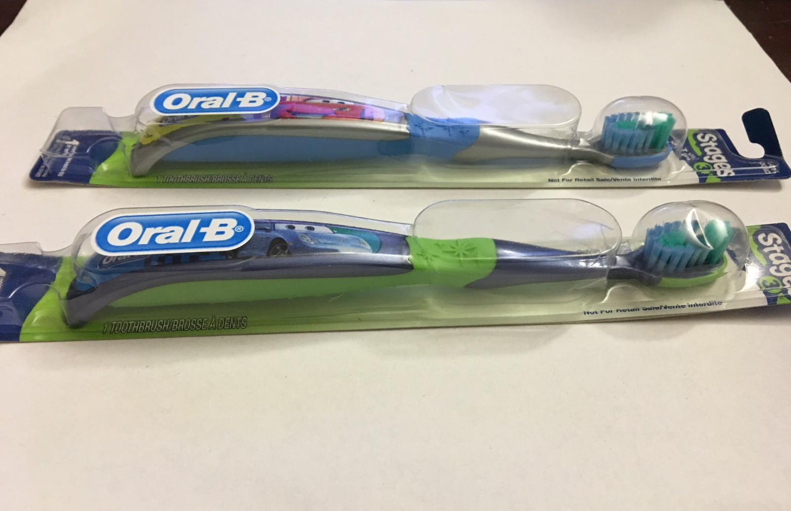 2X Oral-B Toothbrush Stages 3 Soft Cars Kids 5-7 Years Cars Mcqueen