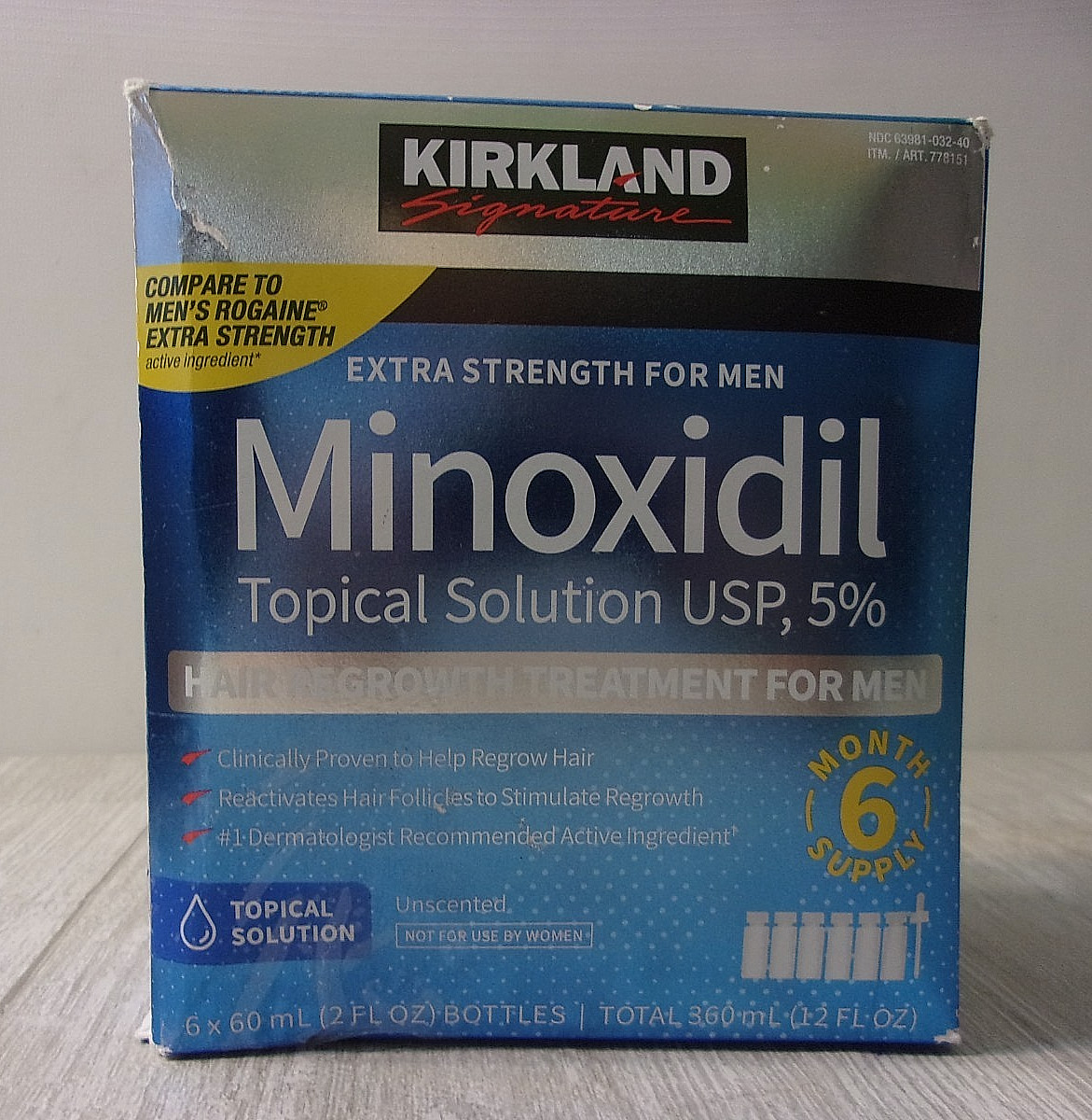 Mens Kirkland Minoxidil 5% Extra Strength 6 Month Topical Hair Regrowth EXP 2/27