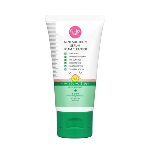 Cathy Doll Acne solution serum foam cleanser brightening 100ml