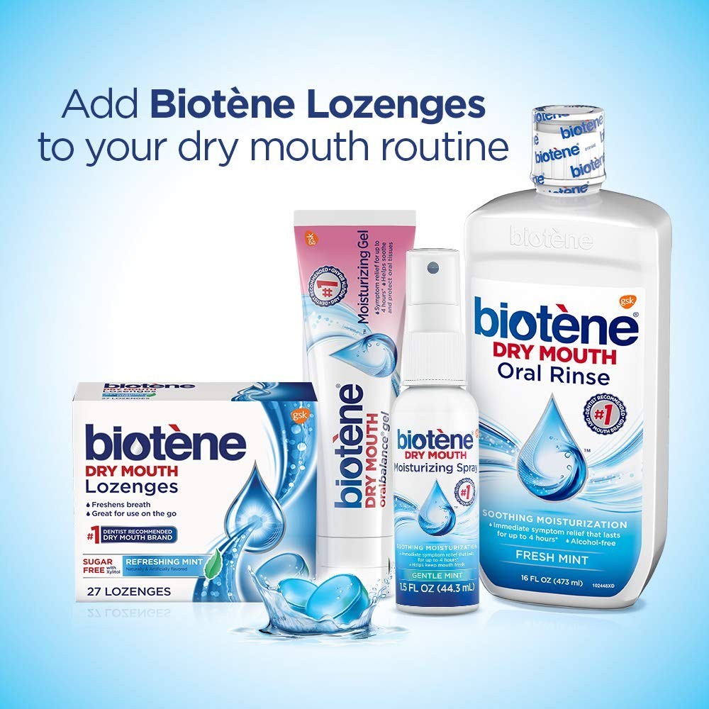 Moisturizing Oral Rinse & Lozenges for Dry Mouth, Alcohol-Free, Mint Flavor, 33.