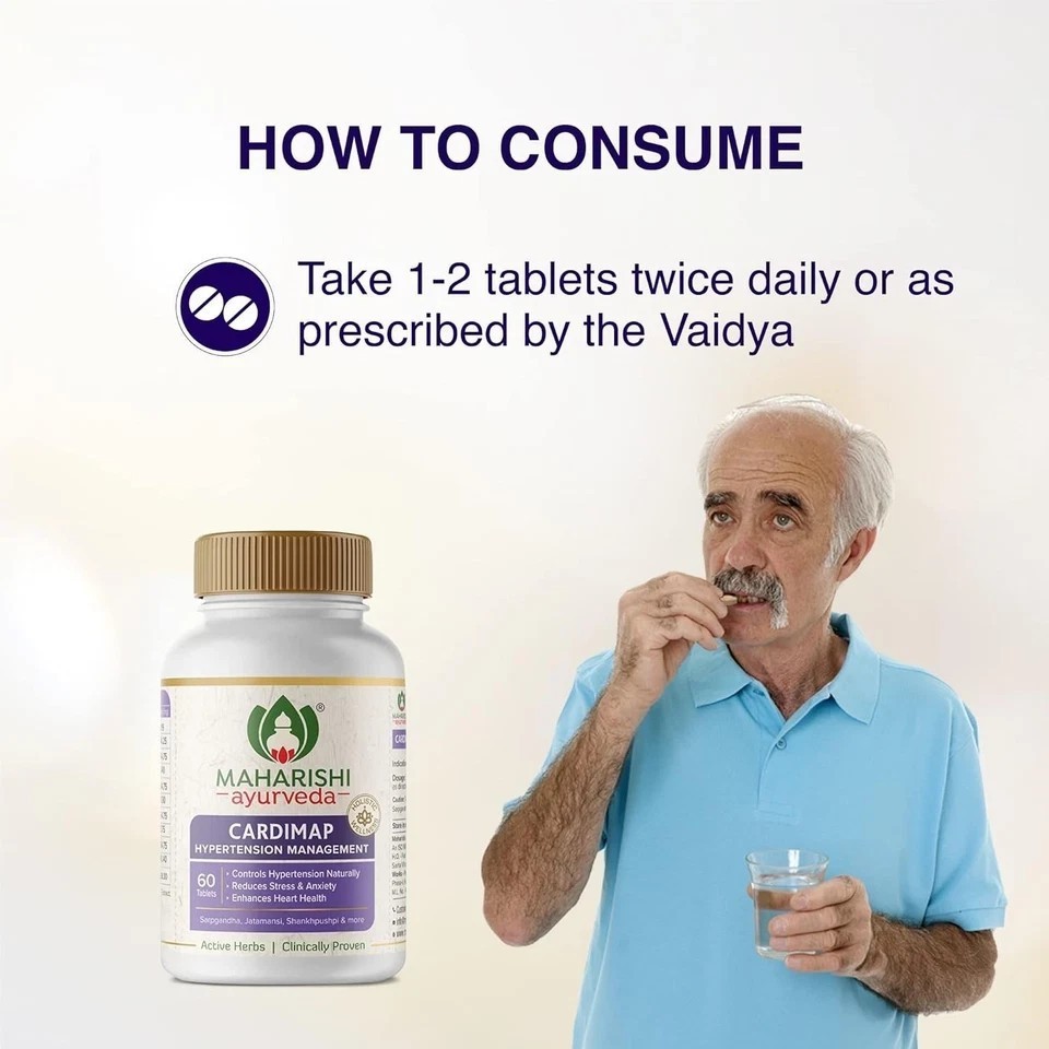 2 x Maharishi Ayurveda Cardimap Tablets Hypertension Management BP Control