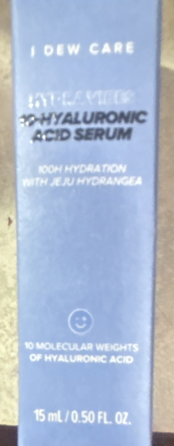 i DEW CARE Hyaluronic Acid Serum, Hydration, Vegan, Face & Neck, 15 mL