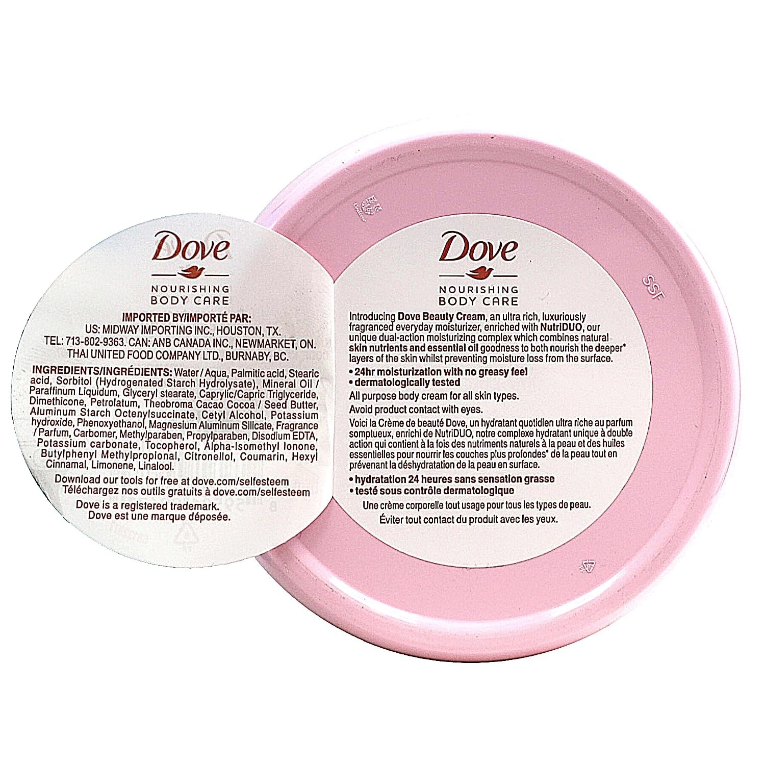 Dove Nourishing Body Care Face Hand and Body Beauty Cream 12 Pack 2.53oz