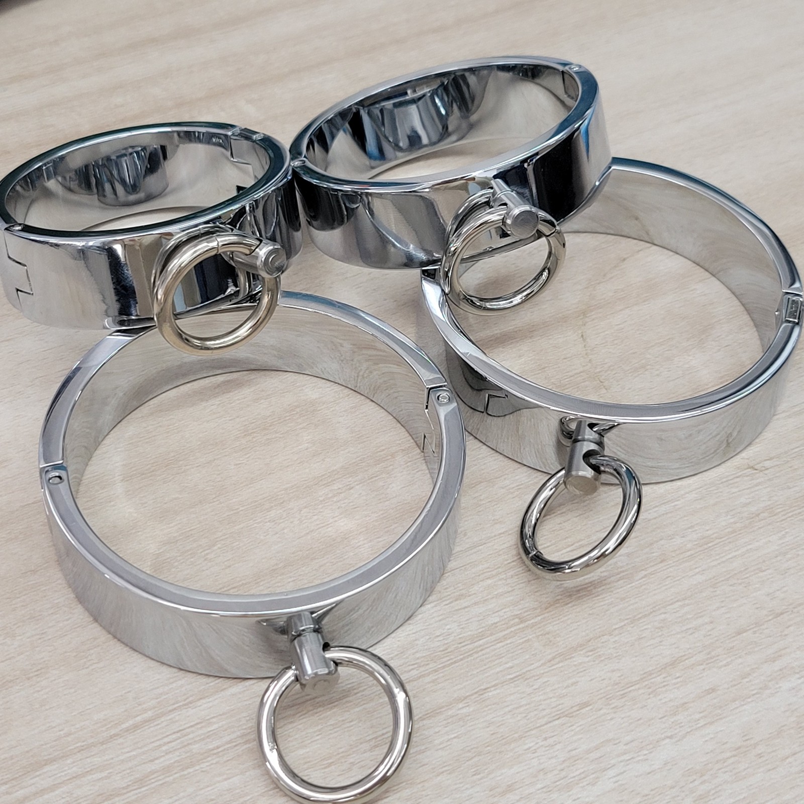 Metal Bondage Set Handcuffs Shackles Ankle Cuffs Restraint or Lockable Belt BDSM