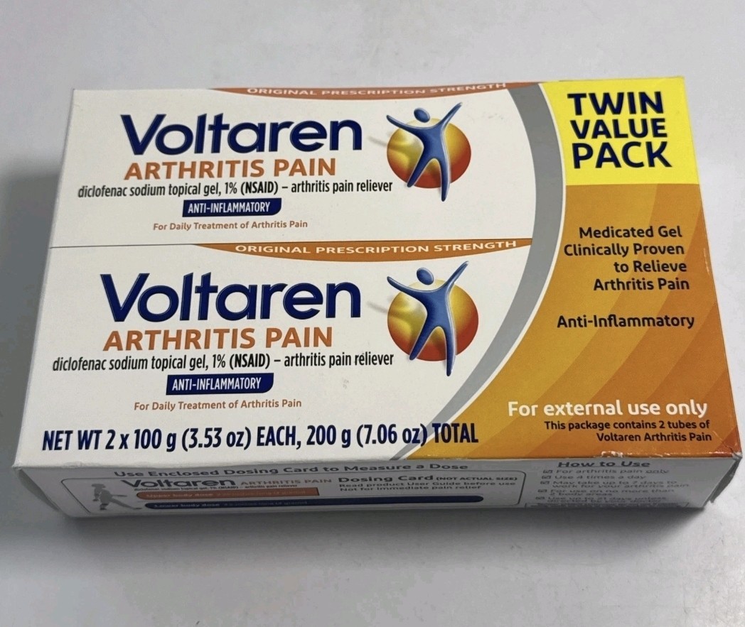 Voltaren Arthritis Pain Reliever Anti-Inflammatory Medicated Gel 2 Tub 100g Each