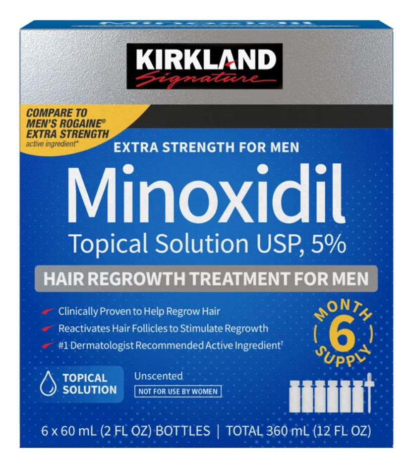 Kirkland Hair Regrowth Treatment Extra Strength for Men, 5% Minoxidil 6 Month