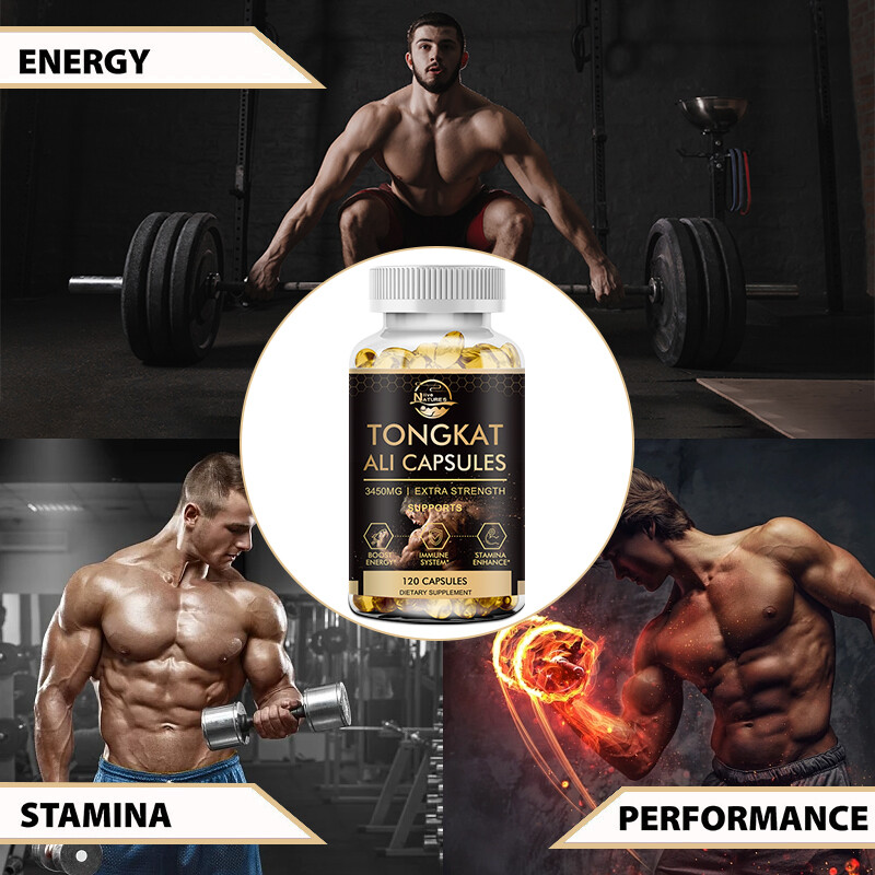 3450mg TongkatAli Extract 200:1 120 CapsulesStrong Natural Testosterone Booster