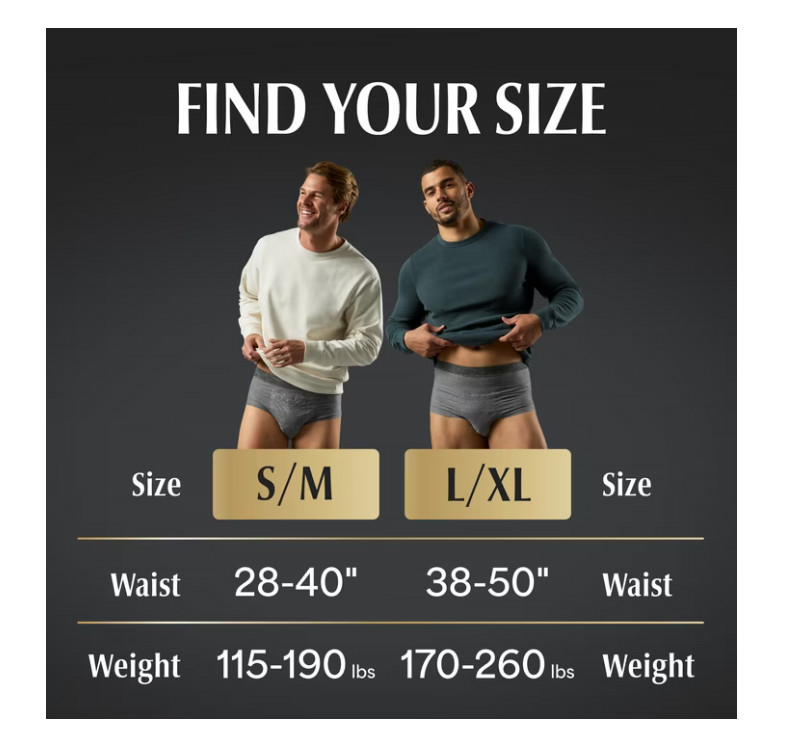 Depend Real Fit Men Incontinence Underwear L/XL 52 Count Adult Diapers