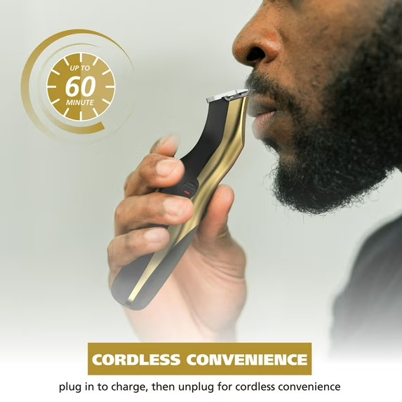 Wahl T-Pro Plus, USB Rechargeable Battery Trimmer, Gold with Rubber Grips