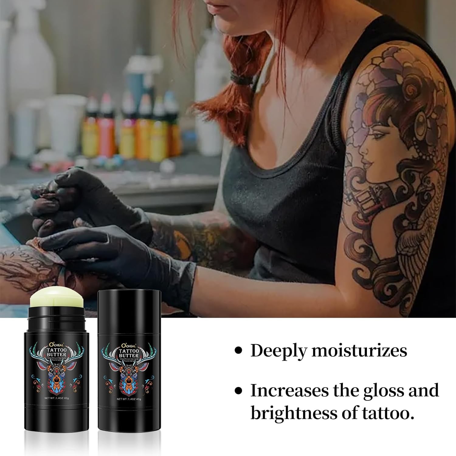 Tattoo Aftercare Butter Balm,Natural Organic Tattoo Cream Moisturizer for Old &