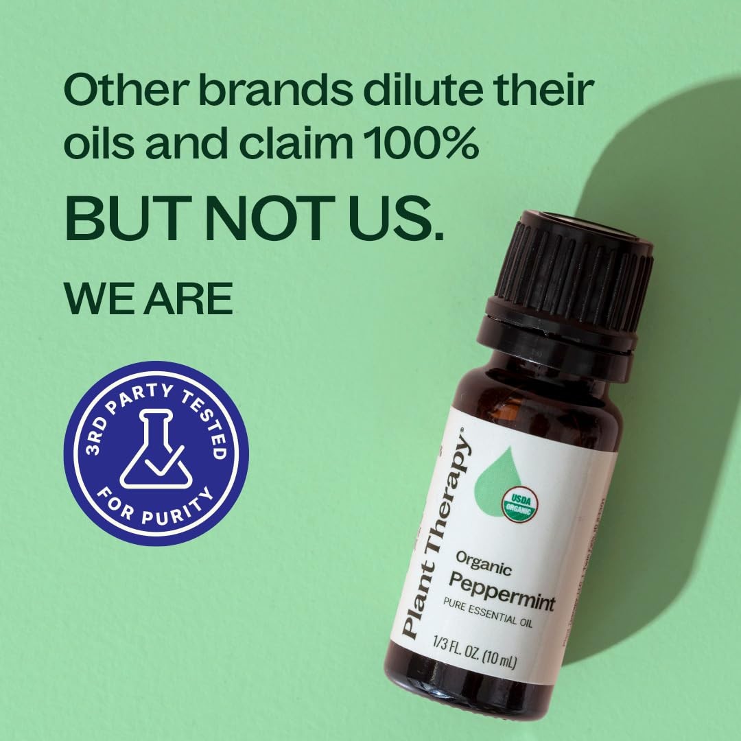 Plant Therapy Organic Peppermint Essential Oil 30 1 Fl Oz (Pack of 1), Clear
