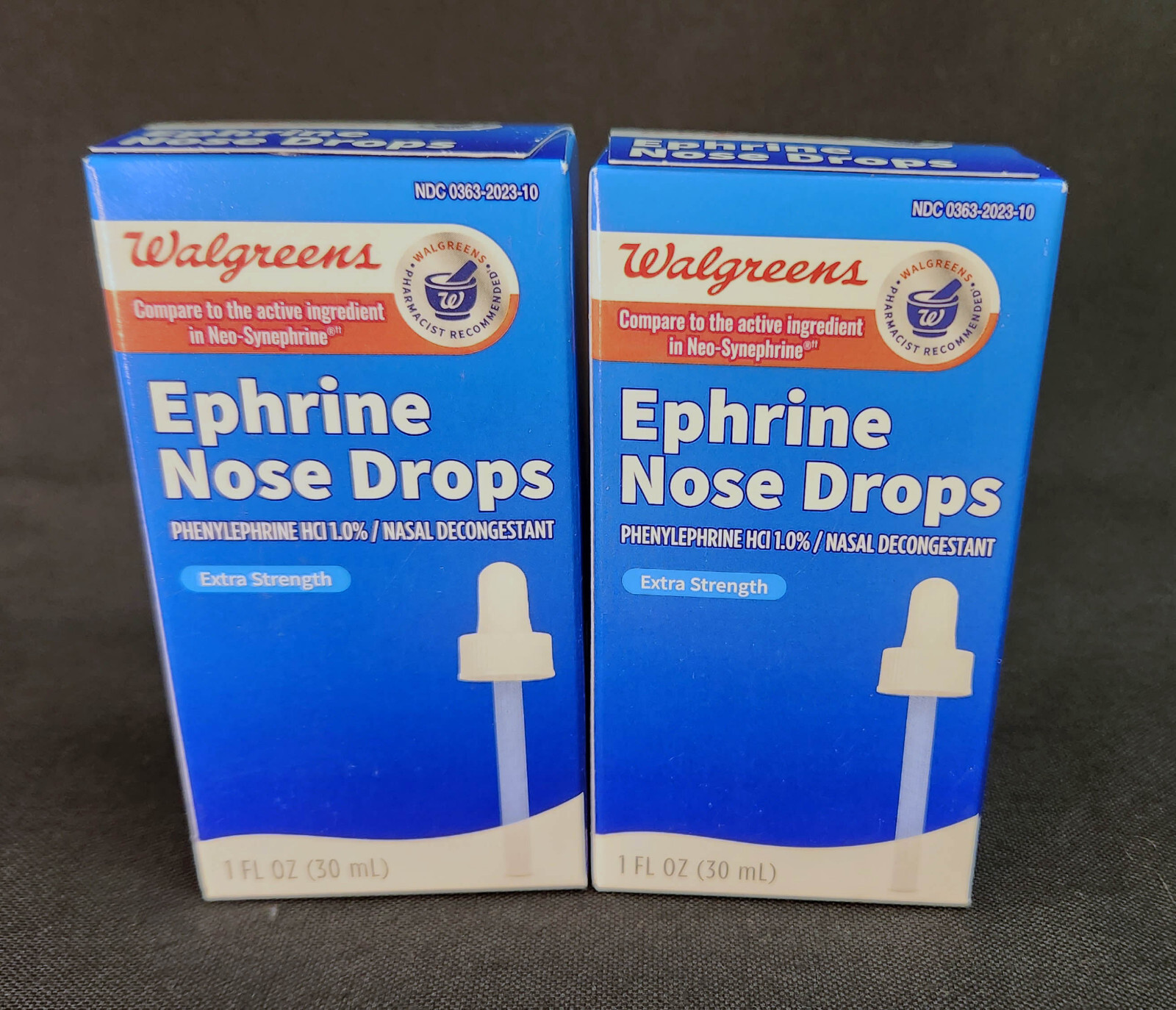 Nose Drops, 2 Pack, Walgreens Ephrine Nasal Decongestant, 1oz EXP 10/2025