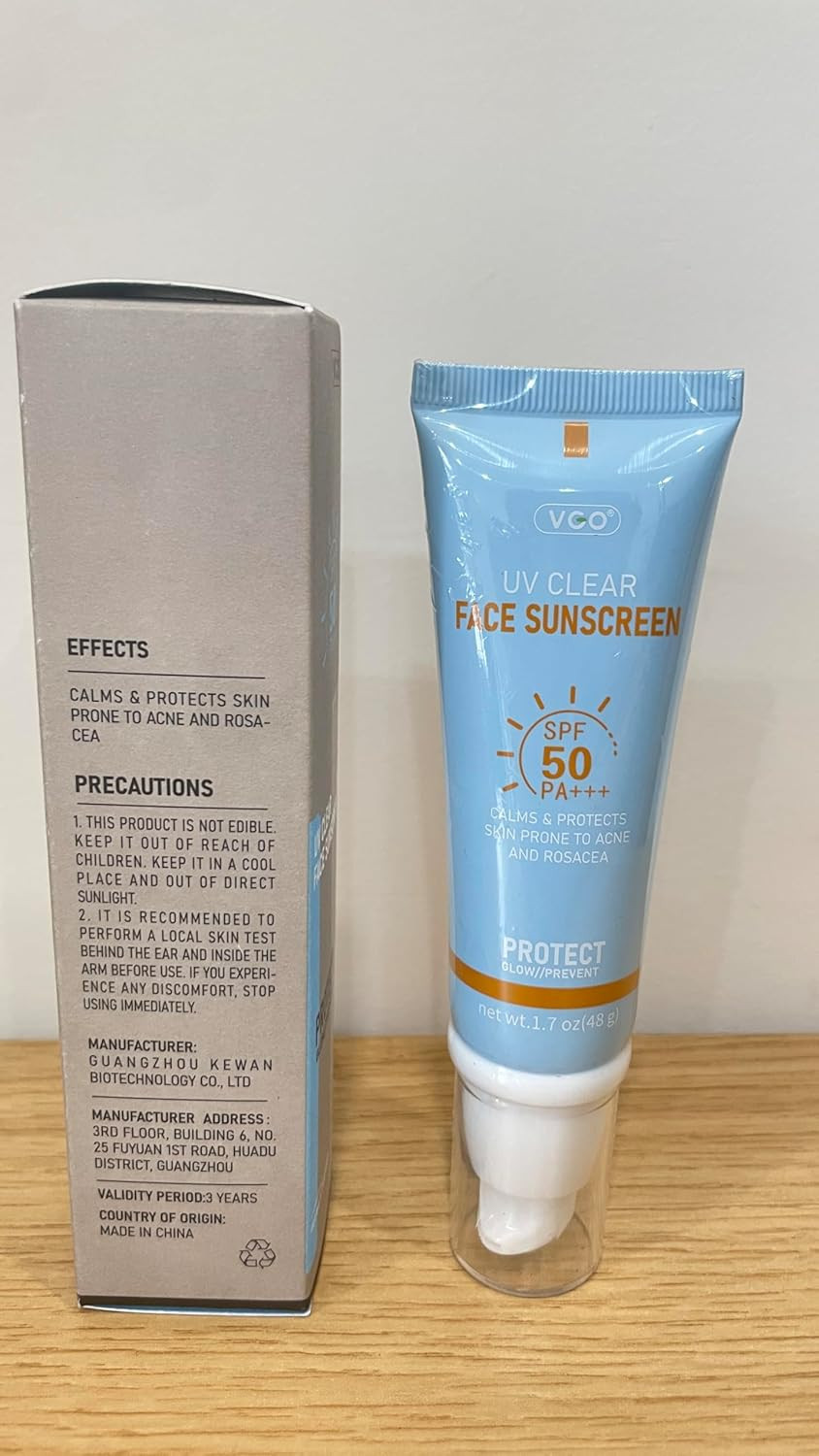 VGO Clear Face Sunscreen SPF 50, Hydrating Sun Essence Leaves No Sticky Feeling