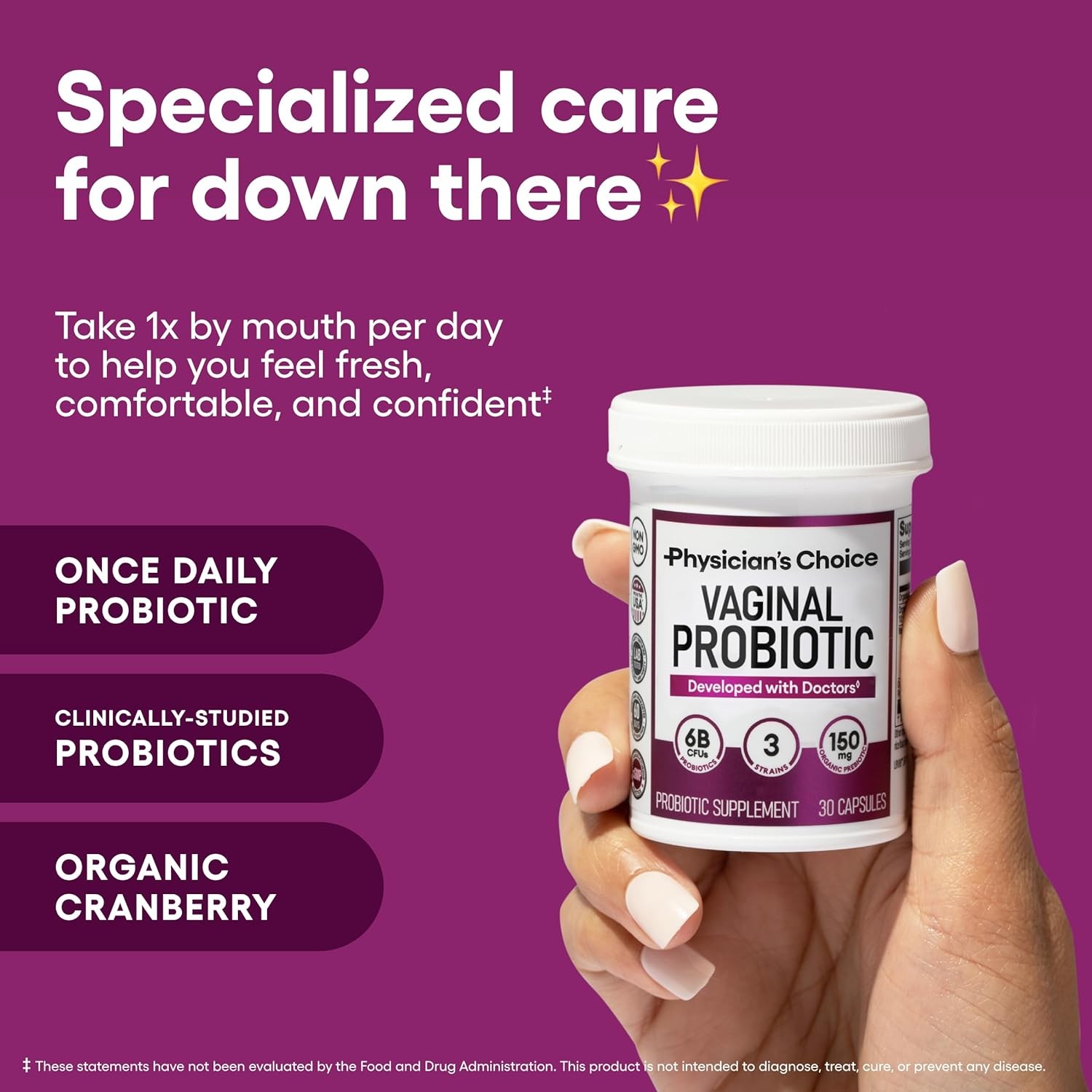 Physician’s CHOICE Vaginal Probiotics for Women – pH Balance,Odor Control