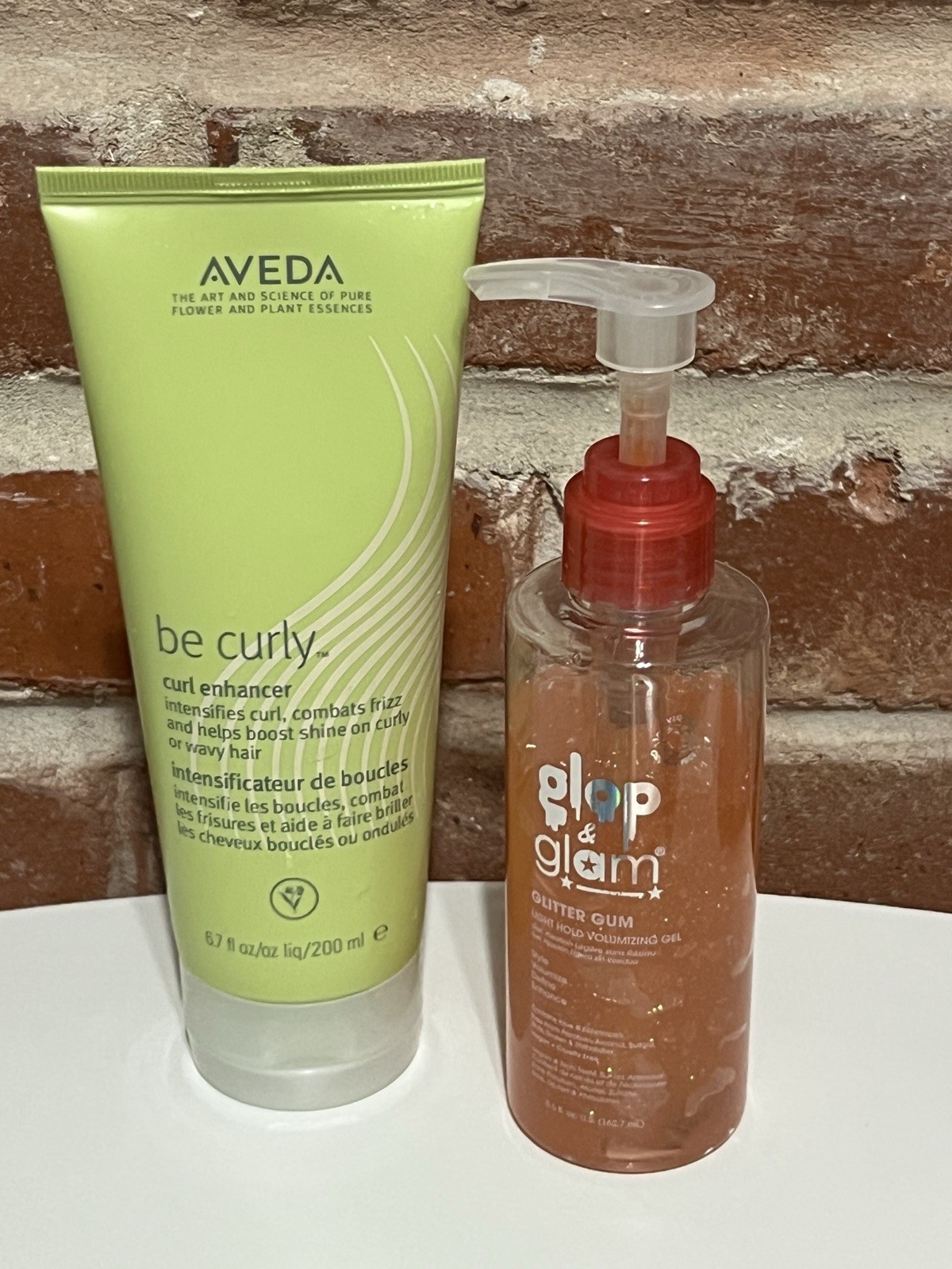 Aveda Be Curly Curl Enhancer – 6.7oz : Glop&Glam Light Hold Volumizing Gel 5.5oz