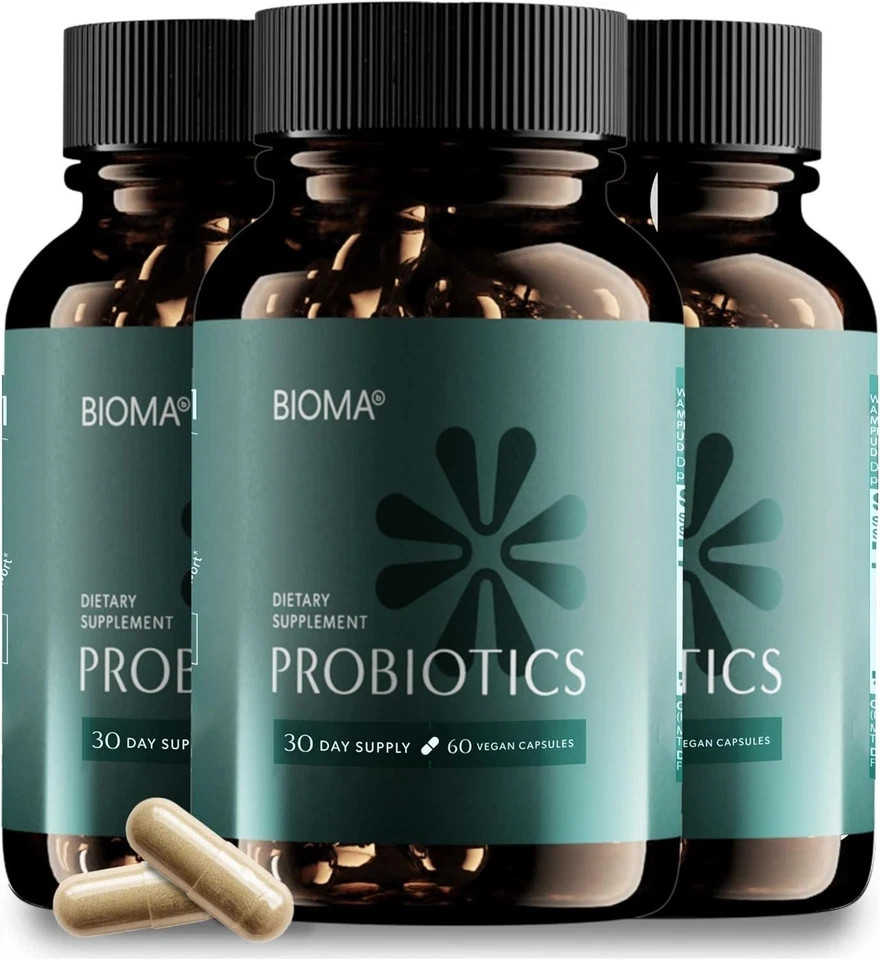 3-Pack BIOMA Probiotics Digestive Health Gut Support for Men & Women 60 Capsules