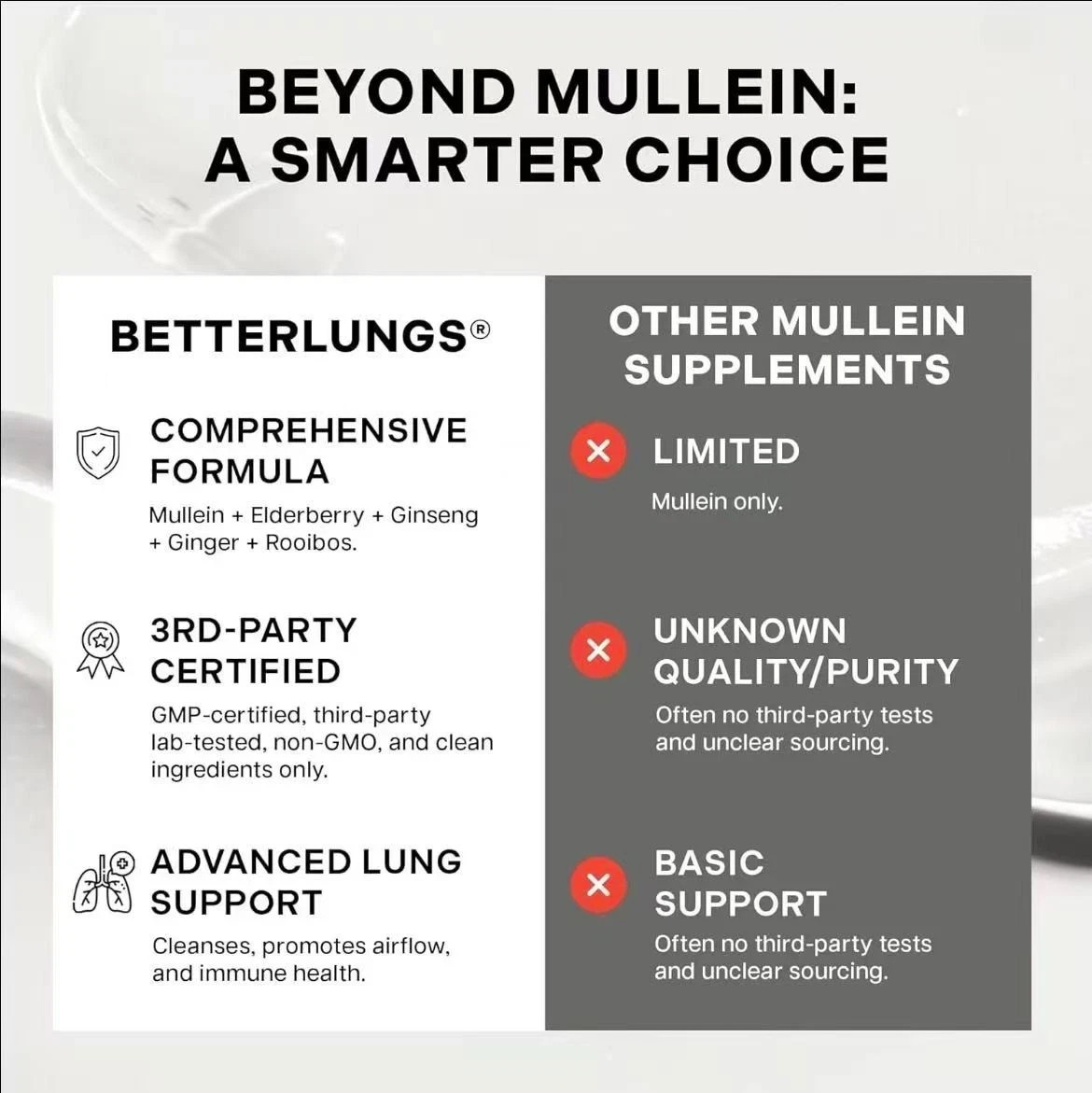 Betterbrand Better Lungs Detox Tea – Herbal Tea Bags – Mullein Leaf Ginseng
