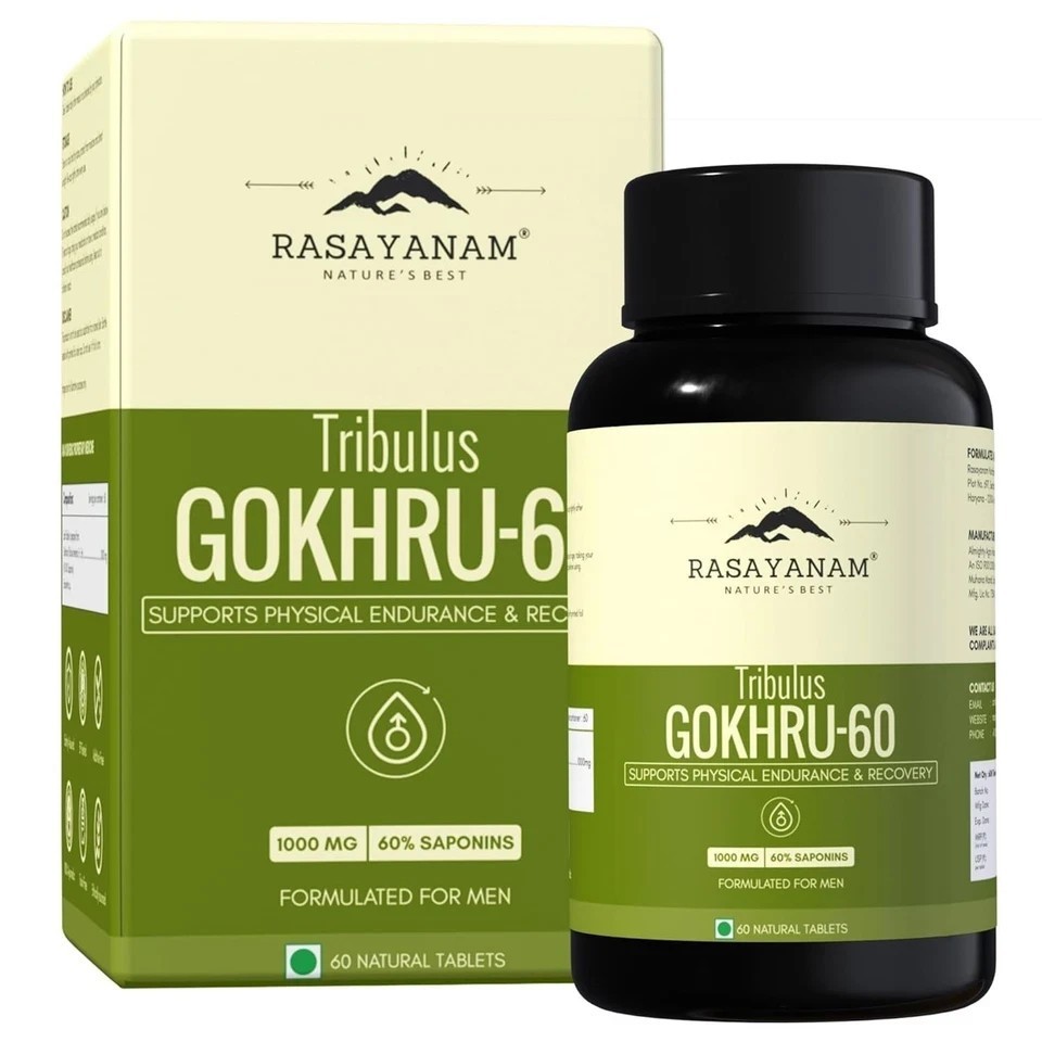 Gokshura -Puncture Vine ( Tribulus terrestris ) 1000mg – 60 Tablet ( pack of 2 )
