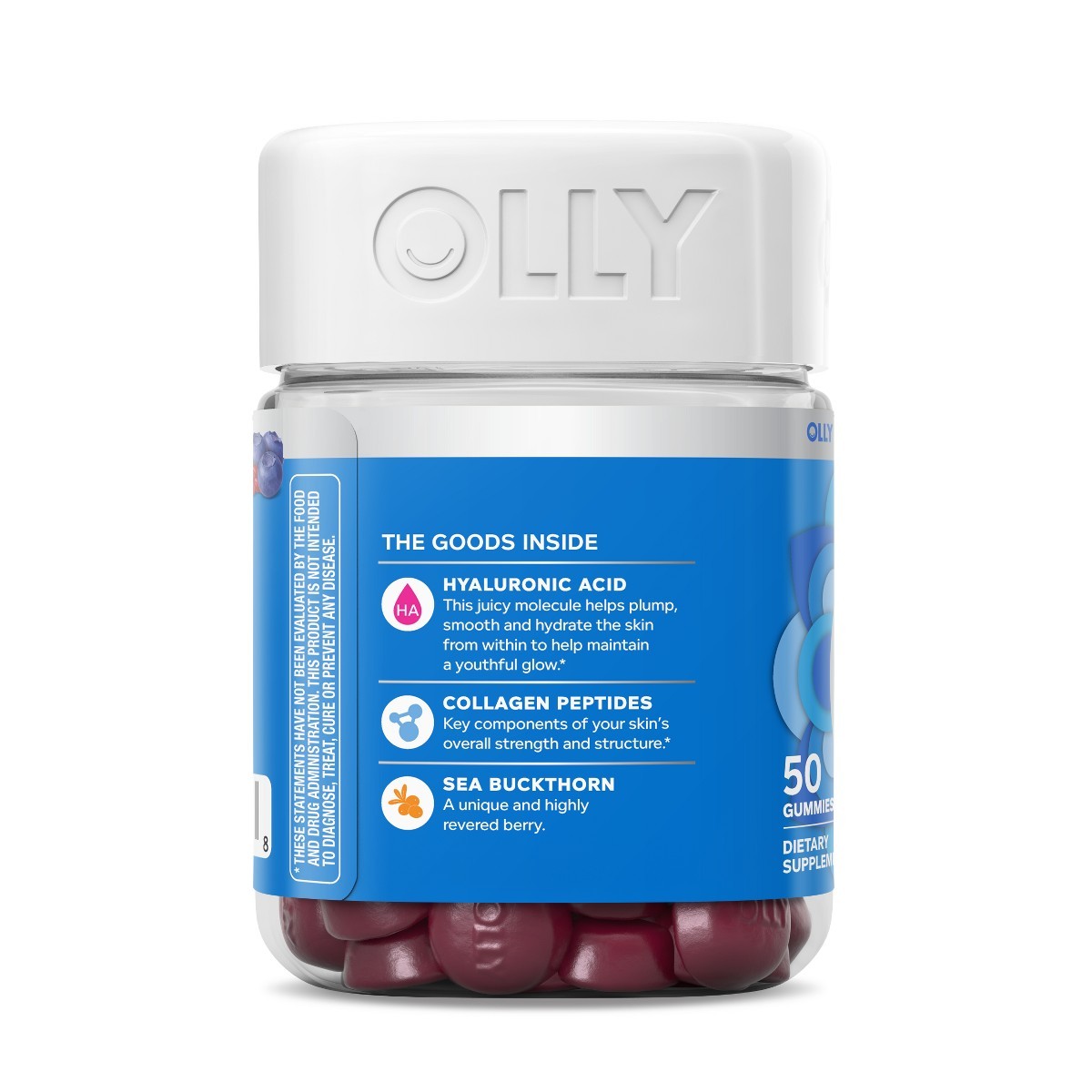 OLLY Glowing Skin Collagen Chewable Gummies – Berry – 50ct: Hyaluronic