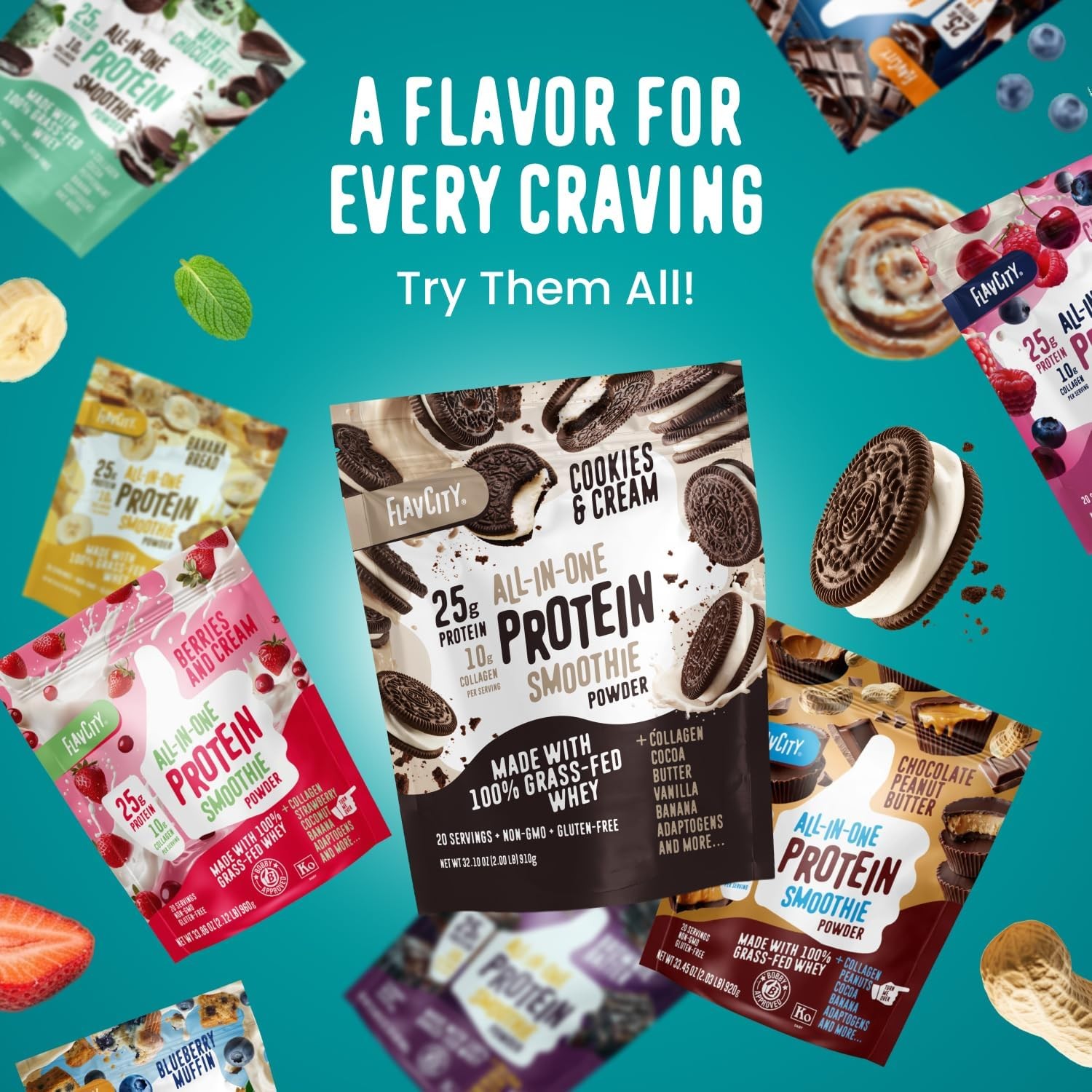 FlavCity Vanilla All in One Protein Shake Powder – On the Go Meal Alternative