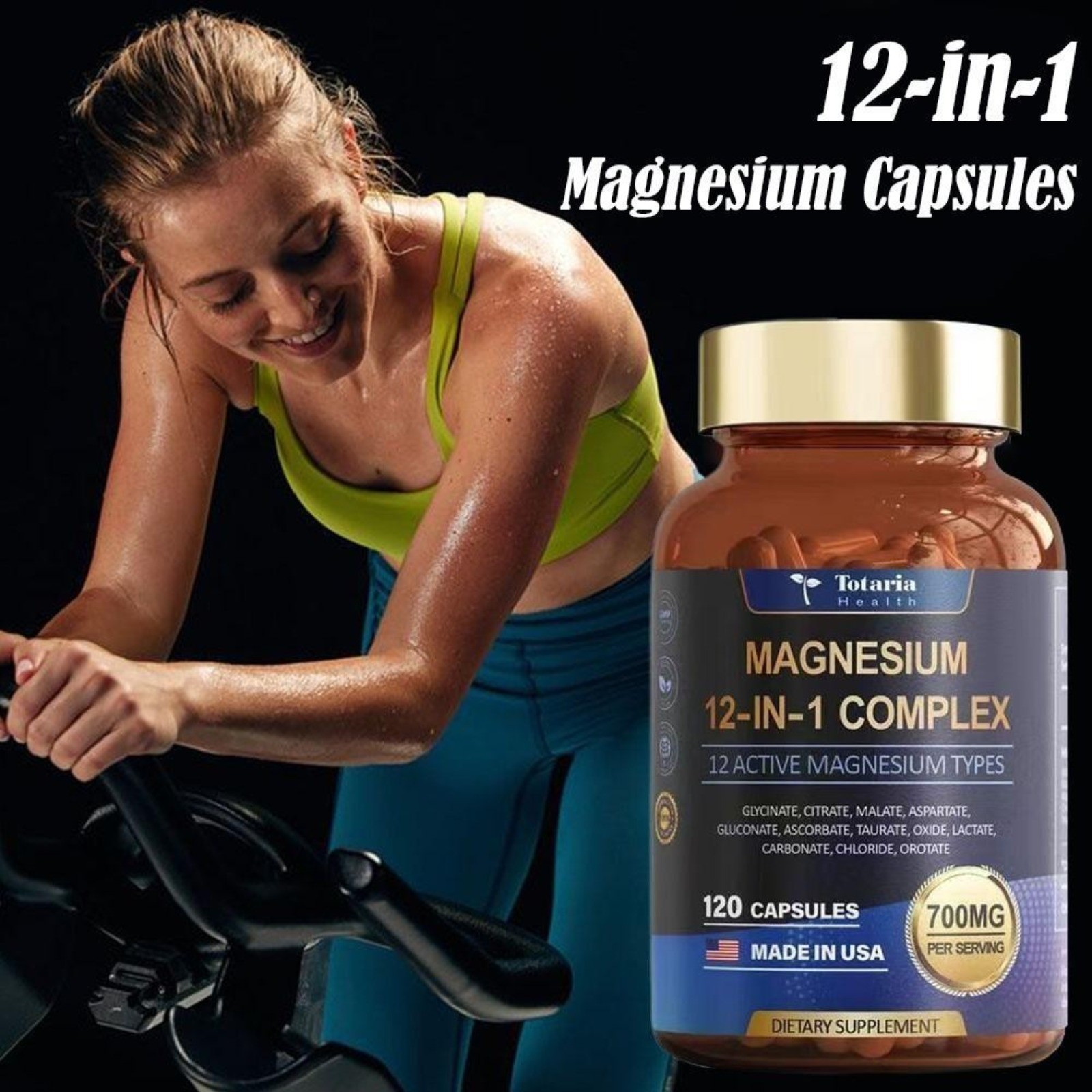 2Pack -Totaria Magnesium 12 in1 Complex 700mg – Glycinate Citrate Malate Taurate