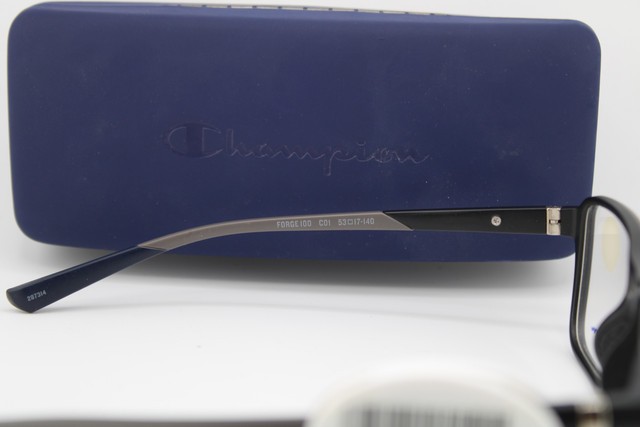 NEW CHAMPION FORGE 100 C01 MATTE BLACK BLUE AUTHENTIC EYEGLASSES 53-17