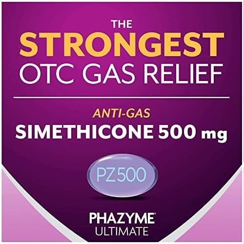 Phazyme Ultimate Gas Bloating Relief Works in Minutes 500 mg (Pack of 6)
