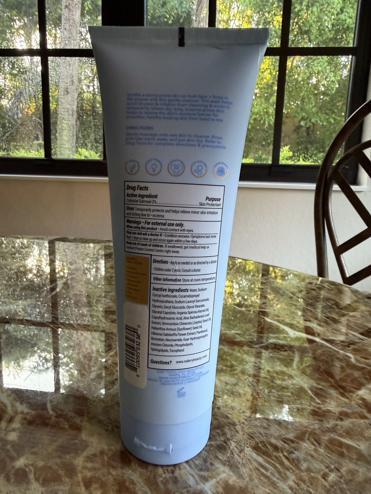 NAKERY Beauty Eczema Relief Soothing Wash Face & Body 2% Oatmeal 10 fl oz