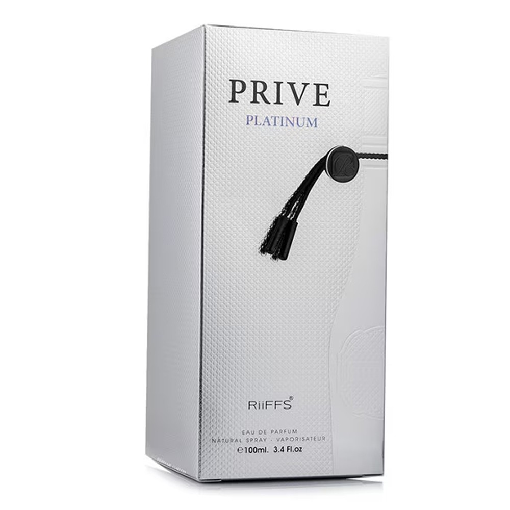 Prive Platinum Men by Riiffs Eau de Parfum – 3.4 oz – Fresh Metallic, & Woody