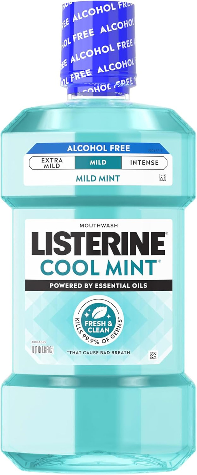 Cool Mint Alcohol-Free Mild Mouthwash, Oral Rinse Kills 99.9% of Germs