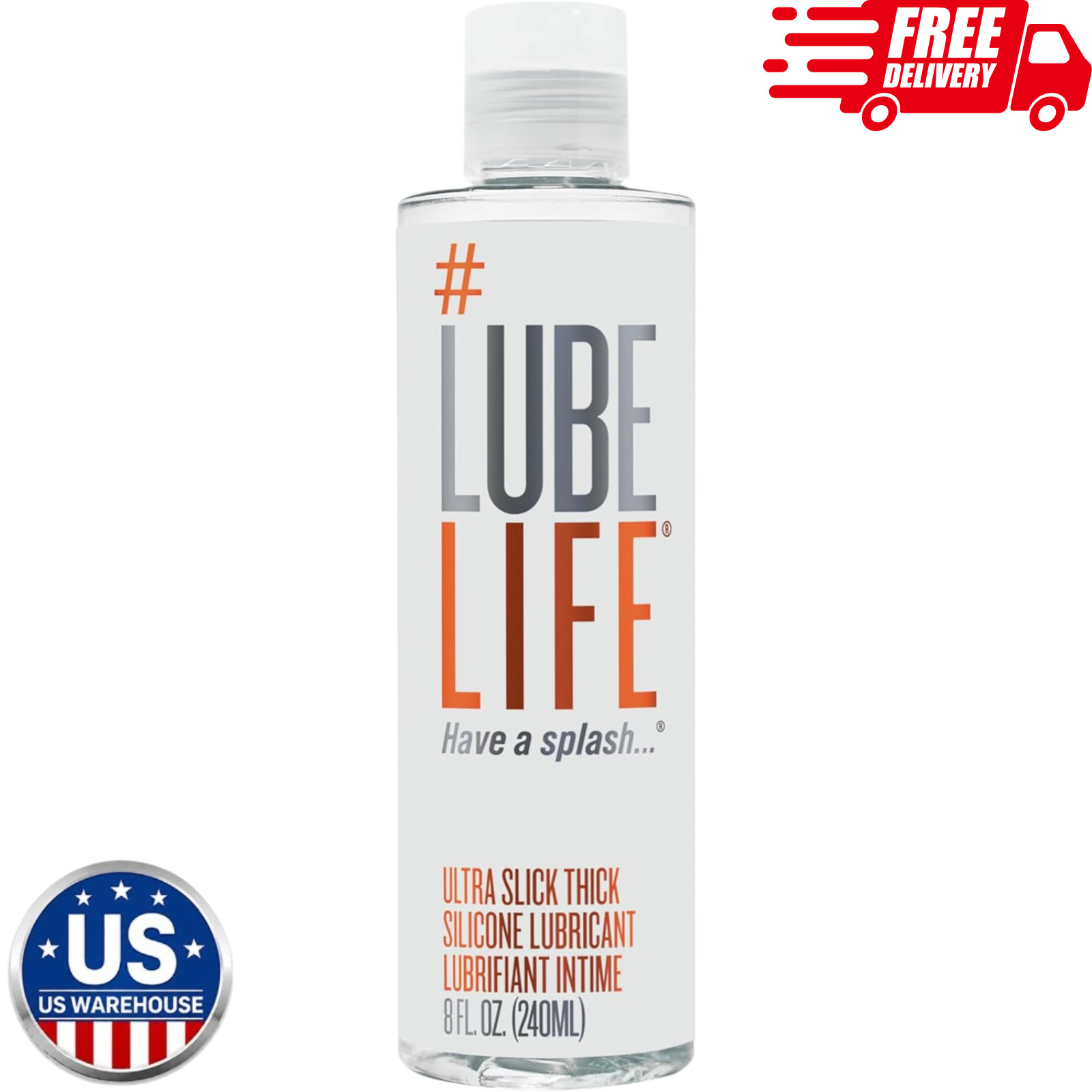 LUBELIFE Ultra Slick Thick Silicone Personal Lubricant, 8 Fl Oz