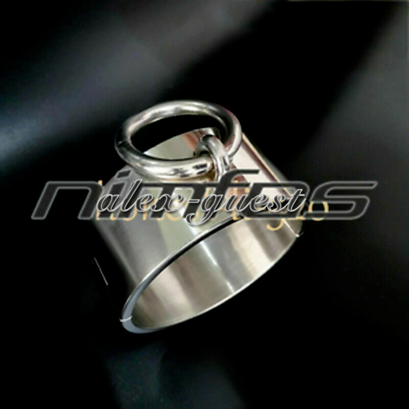 Stainless Steel 6CM Height Heavy Shackles Rings Cangue Neck Collar Cuff Binding